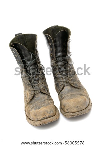 Very Dirty Boots Isolated On White Background Stock Photo 56005576 ...