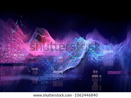 Abstract Visualization of data and technology in graph form. 3D Illustration Сток-фото © 