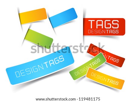 Design Tags and Labels - grouped vector elements