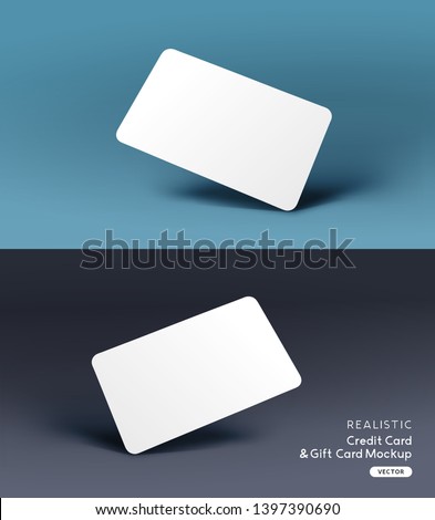 A realistic business credit / gift card placeholder mockup stationary layout with shadow effects. Vector illustration