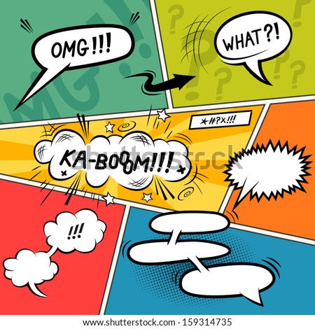 Comic Speech Bubbles. Layered vector illustration. Foto d'archivio © 
