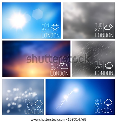 Weather intereface boxes, vector illustration