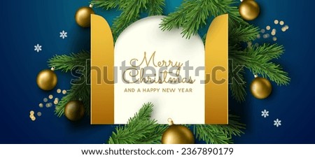 Christmas Advent calendar door opening to reveal a message. Vector illustration.