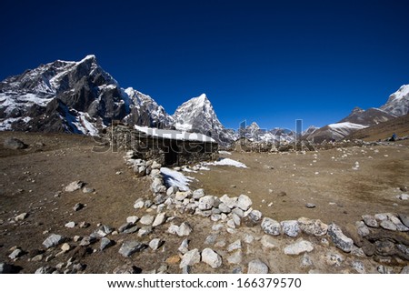 Everest Base Camp with a house