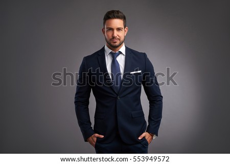 Similar – Image, Stock Photo Stylish man in suit walking on pavement with electric bike