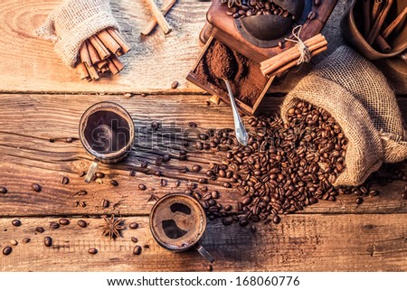 Enjoy your coffee made of grinding grains