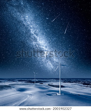 Image, Stock Photo wind power Winter Snow