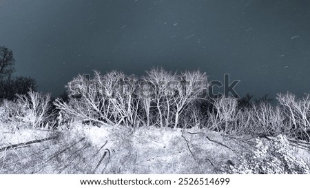 Image, Stock Photo Flight over a small winding river