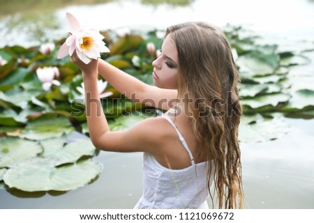 Similar – Image, Stock Photo Lilly portrait Long-haired