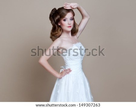Beautiful bride. Hairstyle