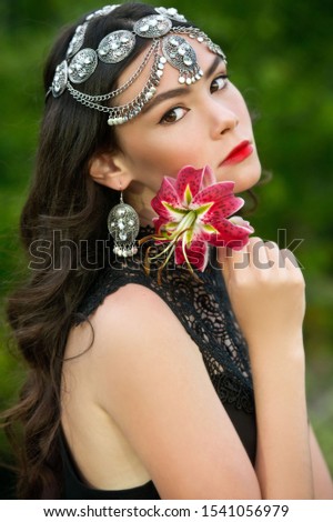 Similar – Image, Stock Photo Lilly portrait Long-haired