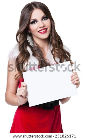 christmas, x-mas, winter, happiness concept - smiling woman in santa helper hat with many gift boxes. picture of cheerful santa helper girl with gift box