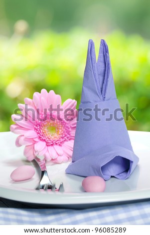 Place setting for easter brunch