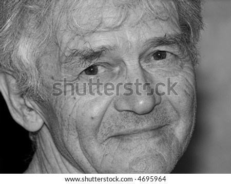 Senior man, black-and-white