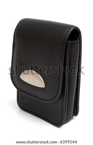Camera case isolated on white. Blank space for logo.