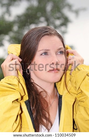 woman with a rain coat