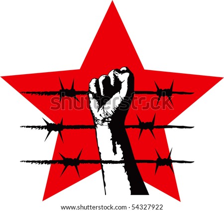 The fist and barbed wire