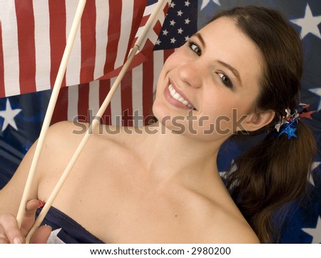 Beautiful brunette ready for the fourth!