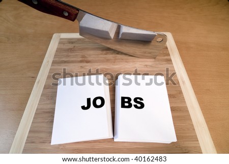 Cutting jobs with a cleaver and cutting board.