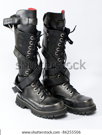 Goth Punk Knee-High Fashion Boots Stock Photo 86255506 : Shutterstock