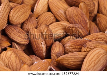 Background of freshly harvested almonds