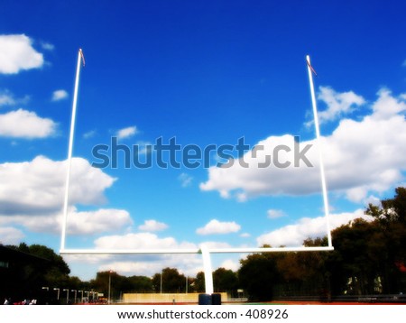 a field goal post in a football field