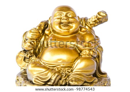 Smiling Buddha - Chinese God Of Happiness, Wealth And Lucky Isolated On ...