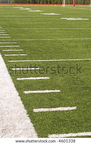 Sideline of an American football field.