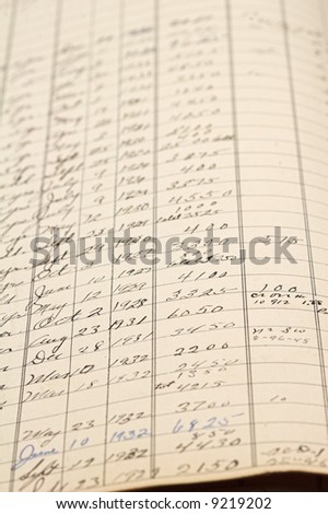 Old Accounting Ledger - shallow DOF