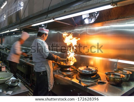 Similar – Image, Stock Photo Kitchen staff in Asian cafe