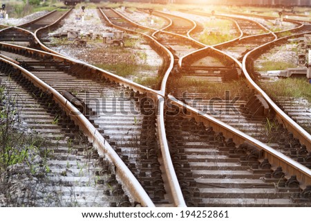 Similar – Image, Stock Photo Railroad tracks with branches
