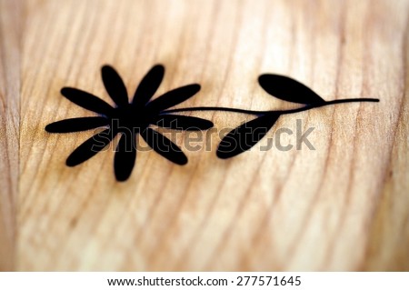 Wood carving work on flower. Hand made art and craft wood work.