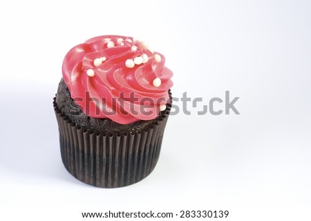 Chocolate Cupcake on Top Isolated