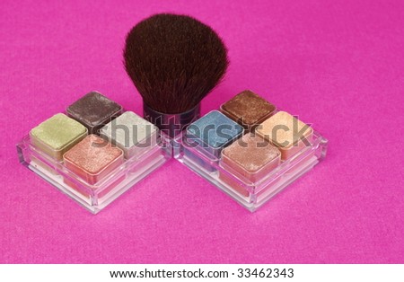 makeup brush with powders