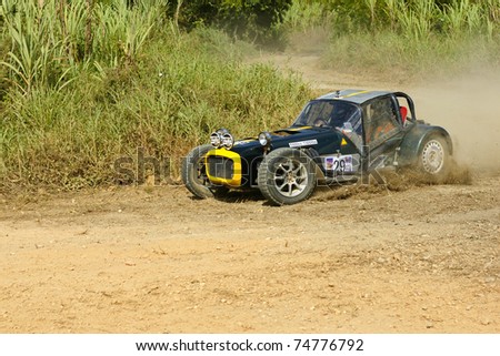 PORT OF SPAIN - APRIL 3: Action during the Trinidad and Tobago 2011 Motor Car Rally meet April 3, 2011 in Cipero, Trinidad & Tobago.  It is the largest motor sport event in the country.