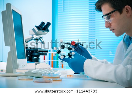 Similar – Image, Stock Photo Scientist working in chemical laboratory