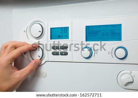 Control panel of the gas boiler  for hot water and heating