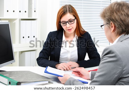 Job applicant having an interview