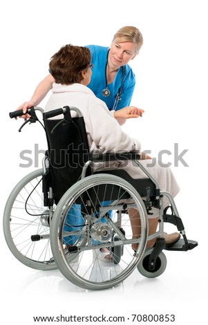 Nurse With A Senior Patient In Wheelchair Stock Photo 70800853 ...