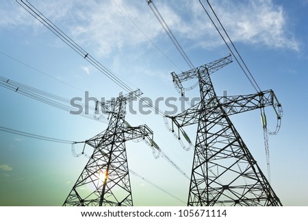 High voltage under the blue sky