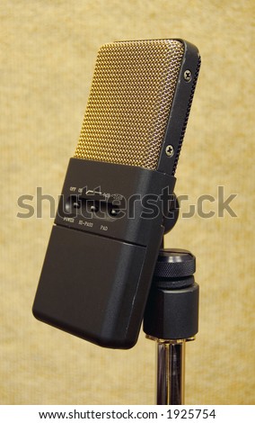 A professional gold microphone