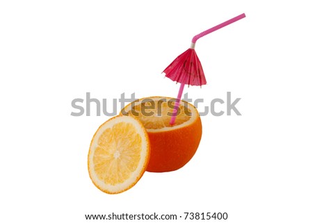 orange with a pink tube