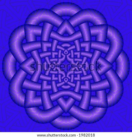violet celtic knot with 3D line design overlay