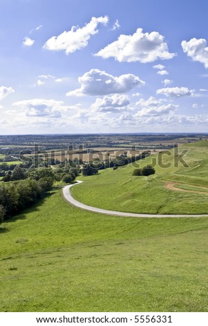 view over warwickshire countryside from the burton dassett hills country park