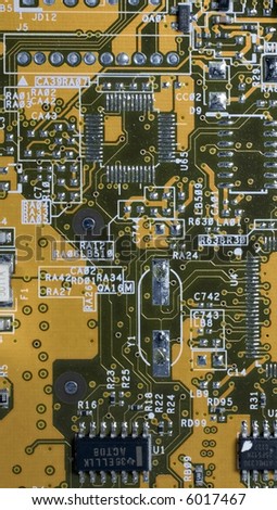 circuit board on graphics card of computer motherboard technology electronics
