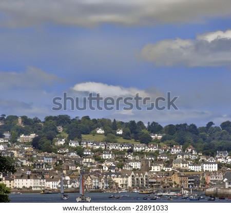 view from dartmouth castle of the estuary of the river dart devon