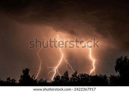 Similar – Foto Bild dramatischer Himmel während eines Gewitters auf dem Fluss