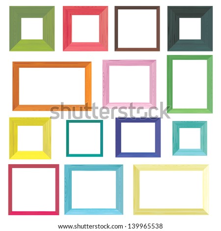 Set Of Colorful Wooden Frames Stock Vector 139965538 : Shutterstock