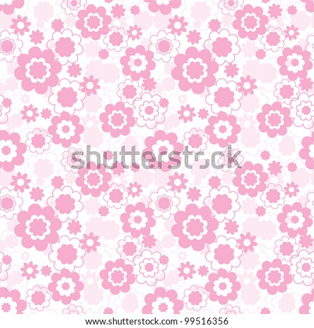 Pink flowers seamless background