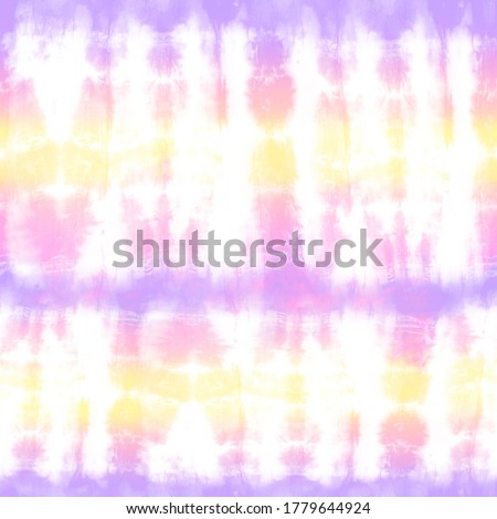 Quality genuine tie dye repeat pattern in summer pastel shades of yellow, peach, pink, and purple. Seamless repeating pattern.  Stock foto © 